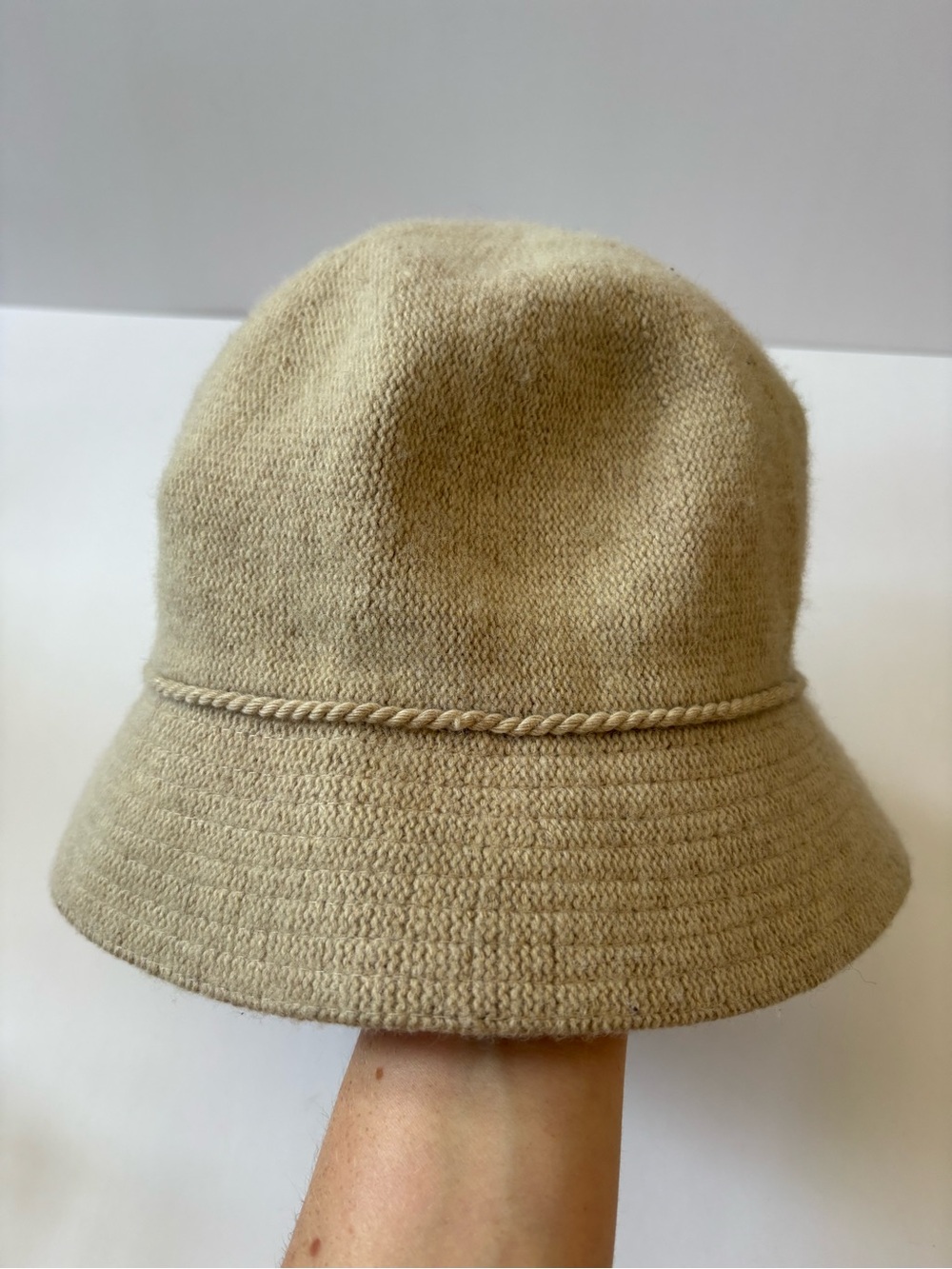 BANANA REPUBLIC Foldable Fisherman Bucket Hat Wool Cashmere Blend Beige Tan Warm